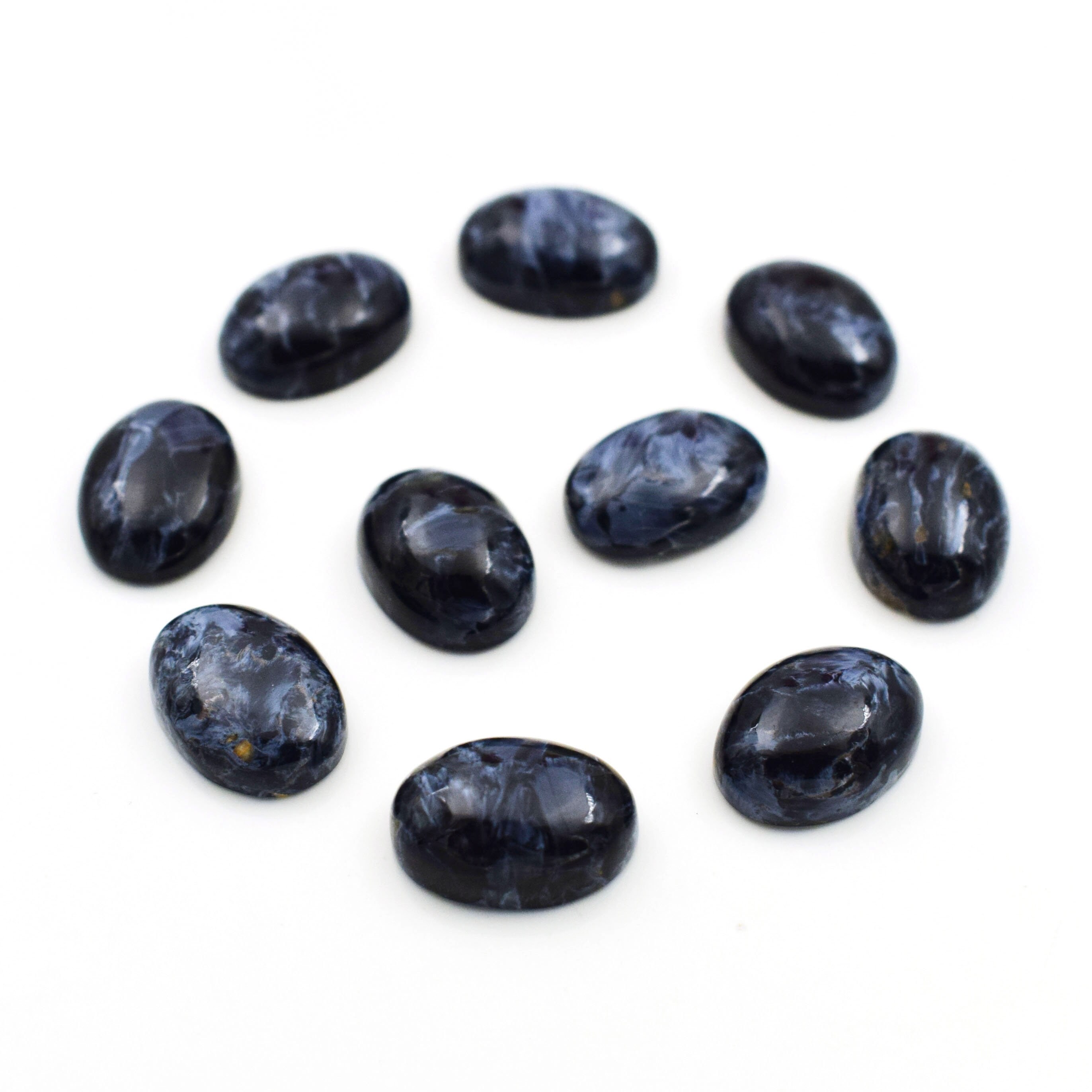 Blue Pietersite Oval Cabochon Calibrated Gemstone | Natural Flat Back Loose Stone For Jewelry Making | Oval Cabochon Gemstone