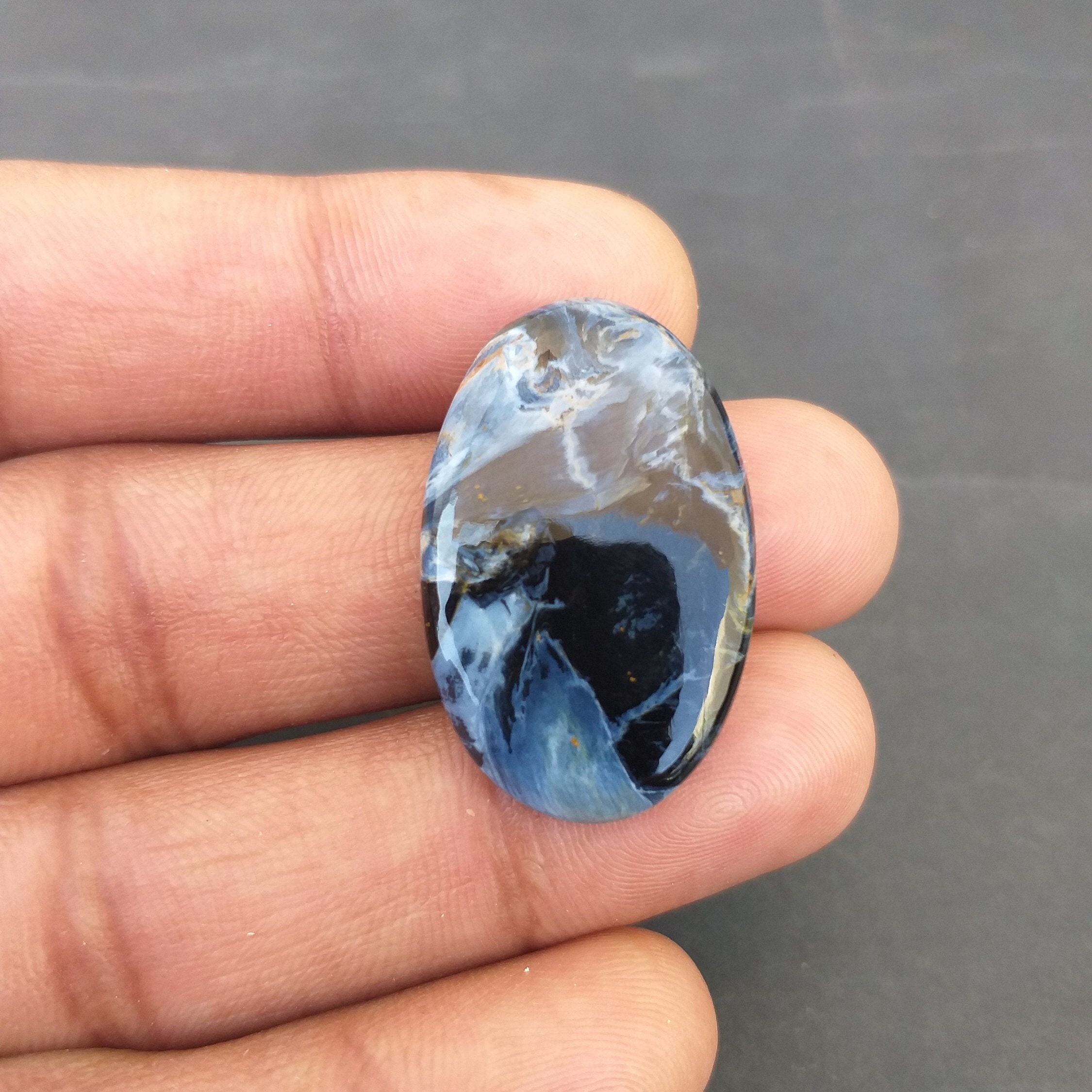 Oval Pietersite Cabochon: Natural Gemstone Pendant (26.1 Carat, 32x20x5 Mm)