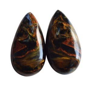 Pietersite Cabochon Pair, Natural Pear Gemstone (7X14 or 12X36 MM) Pietersite Cabochon Pair, Natural Pear Gemstone (7X14 or 12X36 MM)
