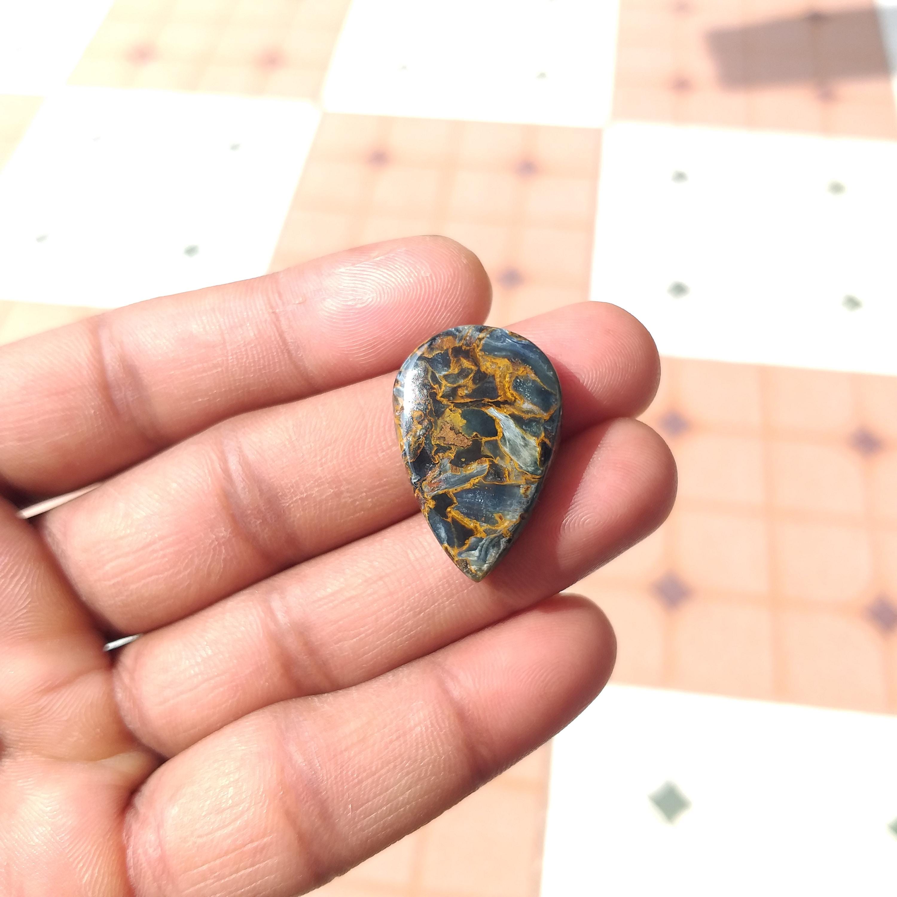Pietersite Polished Cabochon : Pear Shape For Jewelry (28 Carat, 28x19x6 Mm)