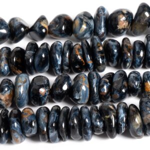 10-12mm Blue Brown Pietersite Beads Grade A Genuine Natural Gemstone Pebble Nugget Loose Beads 15" Bulk Lot Options (125595)