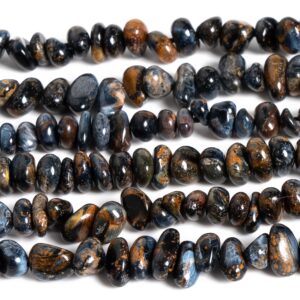 5-7MM Blue Brown Pietersite Beads Grade A Genuine Natural Gemstone Pebble Nugget Loose Beads 15"/7.5" Bulk Lot Options (125585)