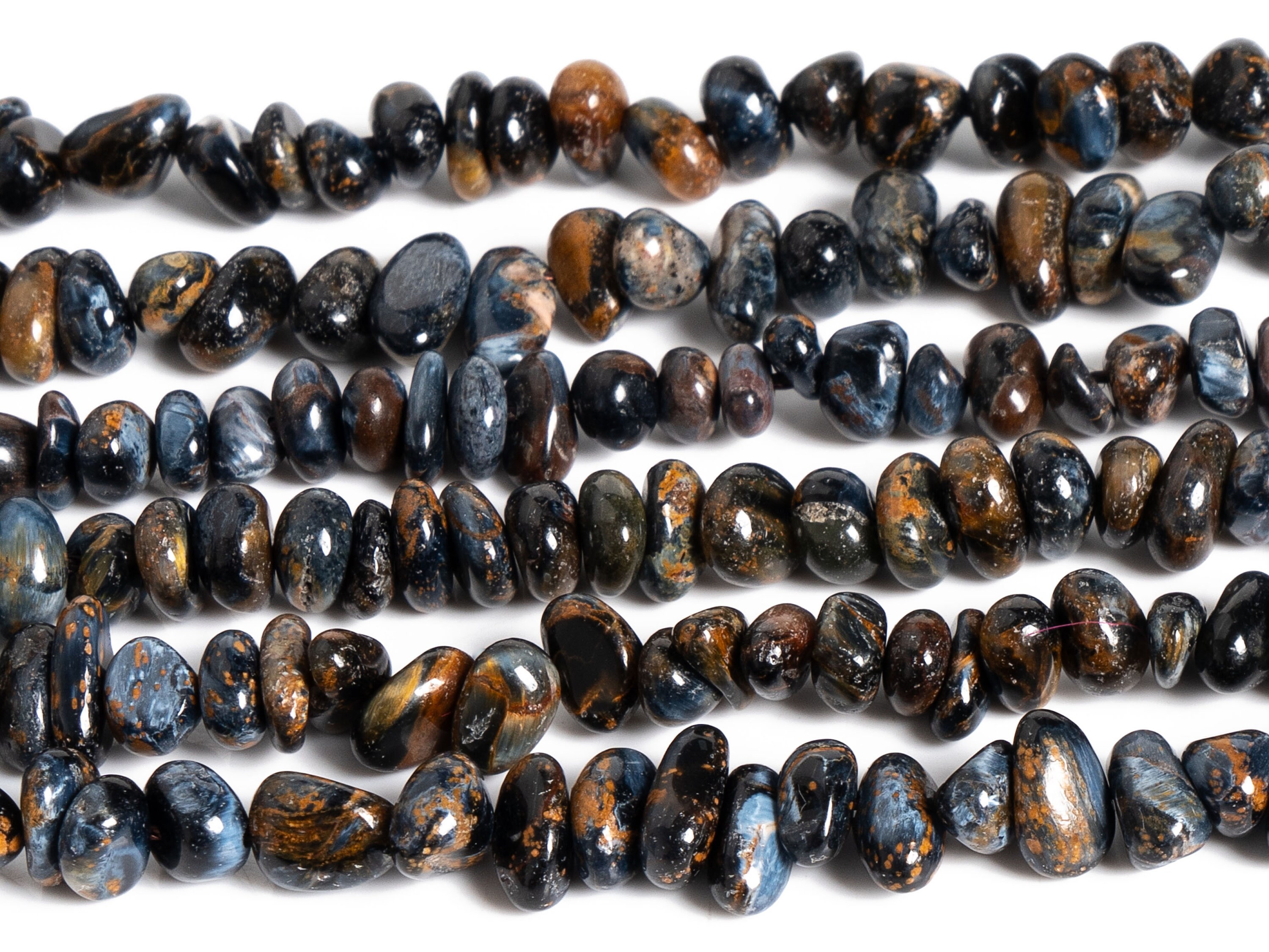 5-7mm Blue Brown Pietersite Beads Grade A Genuine Natural Gemstone Pebble Nugget Loose Beads 15"/7.5" Bulk Lot Options (125585)