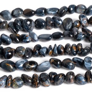 5-7MM Blue Brown Pietersite Beads Grade A Genuine Natural Gemstone Pebble Nugget Loose Beads 15"/7.5" Bulk Lot Options (125584)