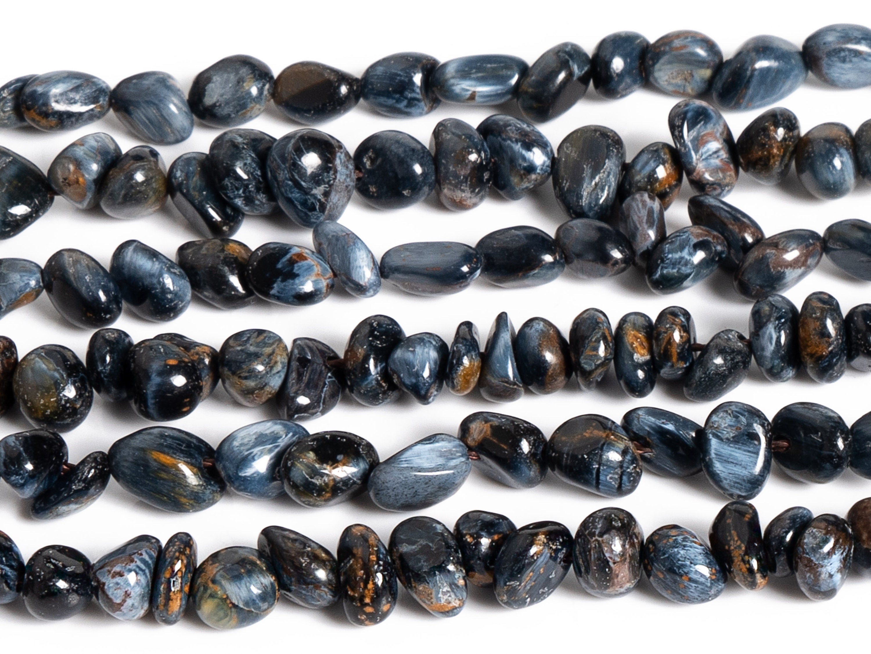 5-7mm Blue Brown Pietersite Beads Grade A Genuine Natural Gemstone Pebble Nugget Loose Beads 15"/7.5" Bulk Lot Options (125584)