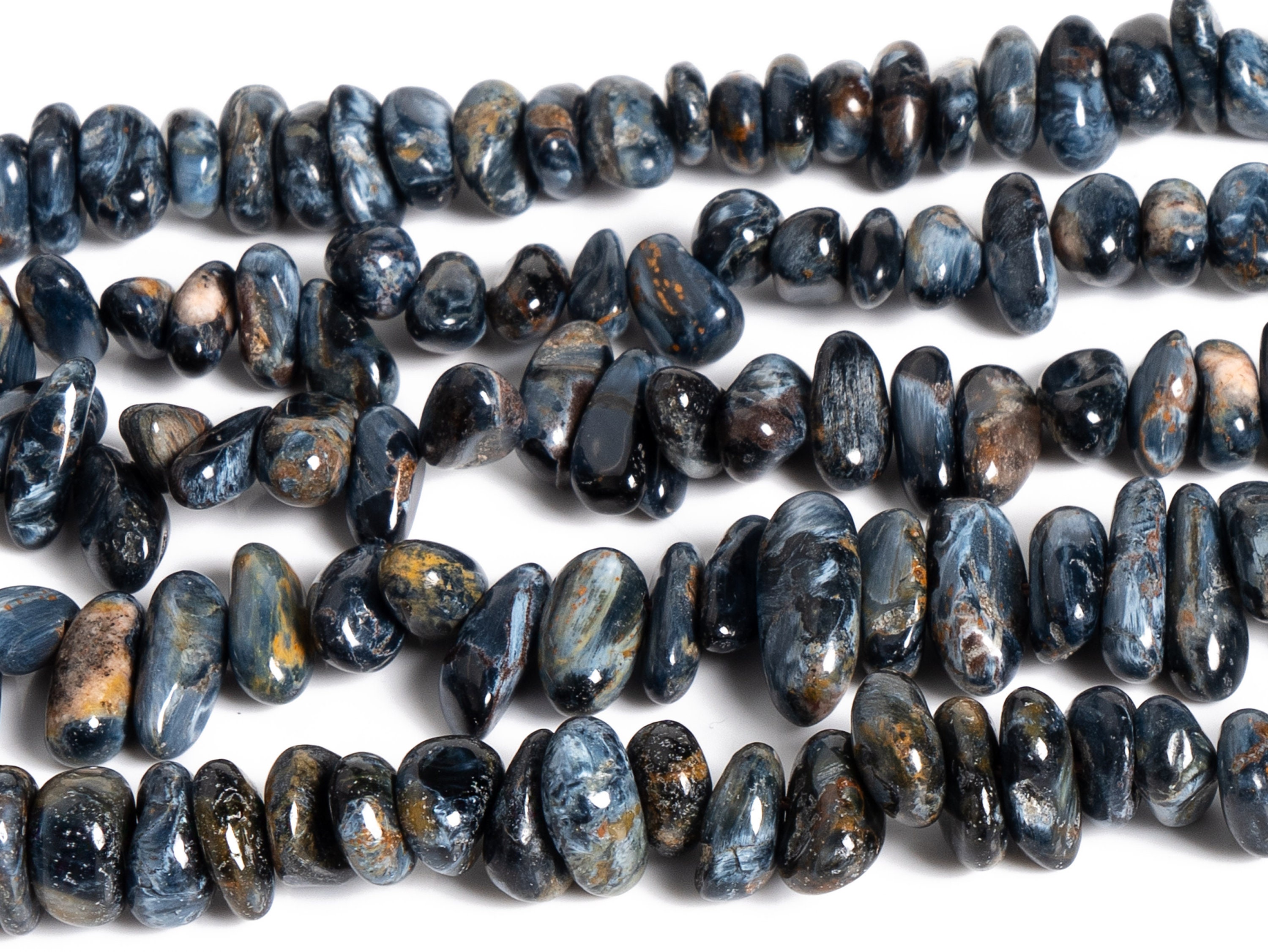 5-7mm Blue Brown Pietersite Beads Grade A Genuine Natural Gemstone Pebble Nugget Loose Beads 15" Bulk Lot Options (125586)