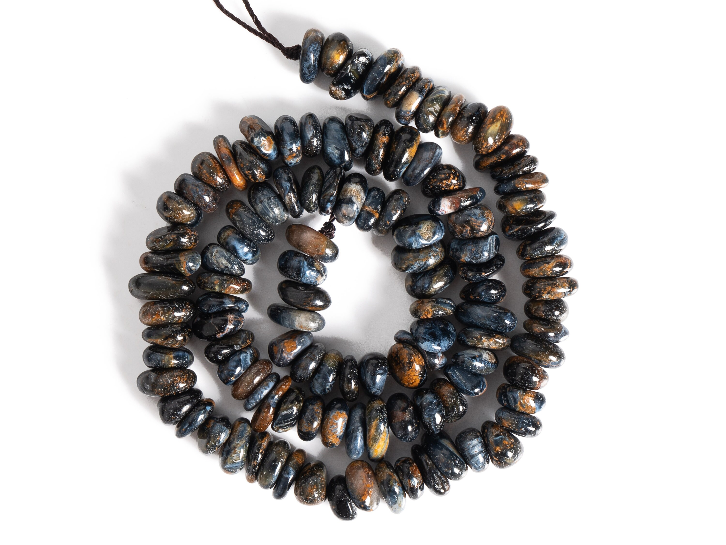 6-8mm Blue Brown Pietersite Beads Grade A Genuine Natural Gemstone Pebble Nugget Loose Beads 15" Bulk Lot Options (125587)