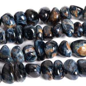8-10mm Blue Brown Pietersite Beads Grade A Genuine Natural Gemstone Pebble Nugget Loose Beads 15"/7.5" Bulk Lot Options (125594)