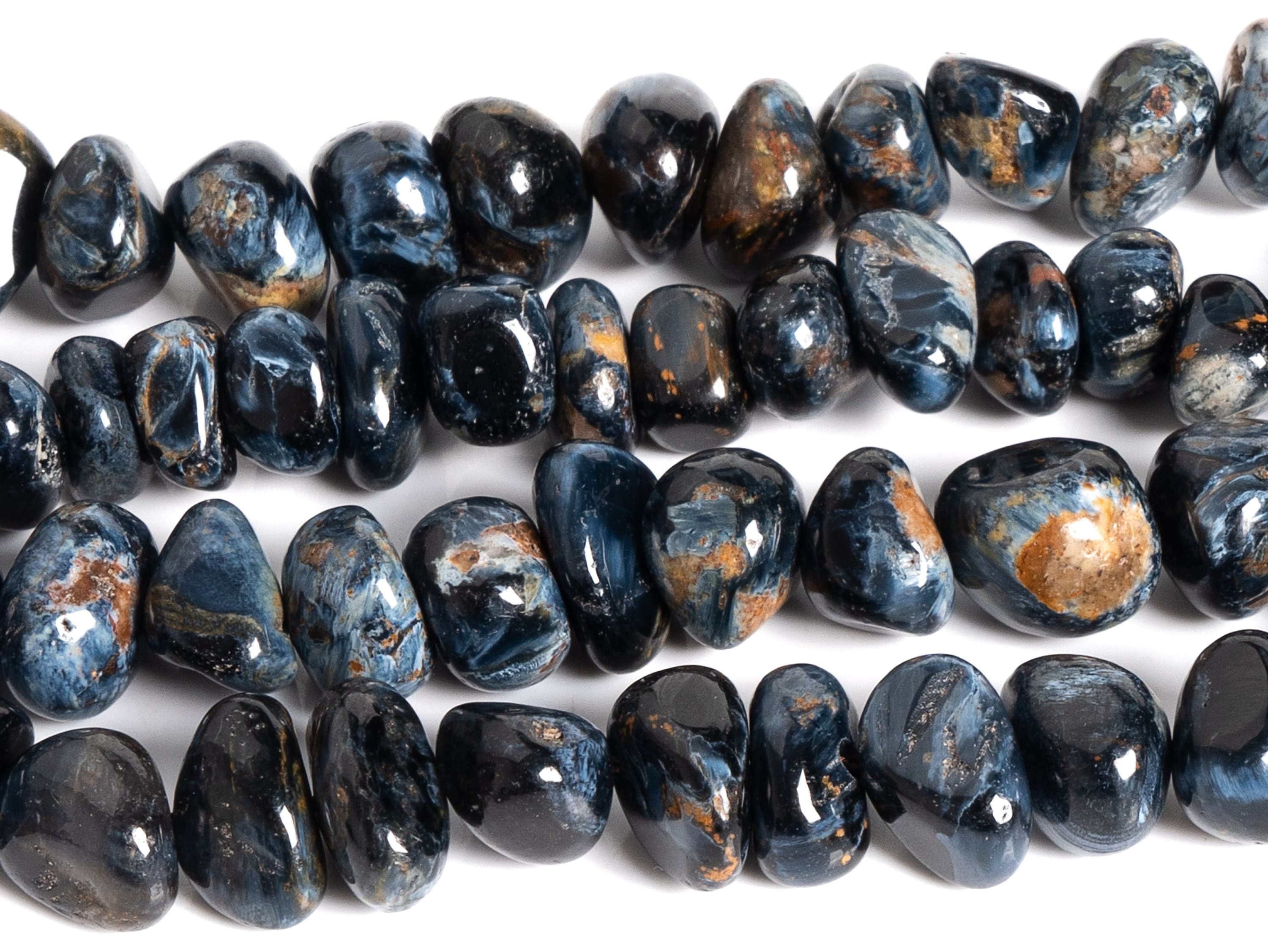 8-10mm Blue Brown Pietersite Beads Grade A Genuine Natural Gemstone Pebble Nugget Loose Beads 15"/7.5" Bulk Lot Options (125594)
