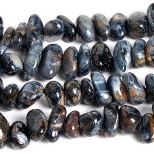 8-10MM Blue Brown Pietersite Beads Grade A Genuine Natural Gemstone Pebble Nugget Loose Beads 15" Bulk Lot Options (125593)