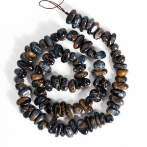 8-10MM Blue Brown Pietersite Beads Grade A Genuine Natural Gemstone Pebble Nugget Loose Beads 15" Bulk Lot Options (125588)