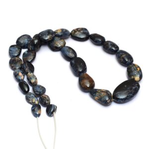 Big Size Pietersite 12mm-32mm Smooth Nuggets Beads | Natural Pietersite Semi Precious Gemstone Loose Oval Tumbled Beads | 20inch Long Strand
