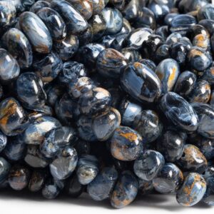 Genuine Natural Blue Brown Pietersite Loose Beads Grade A Pebble Nugget Shape 5-7mm