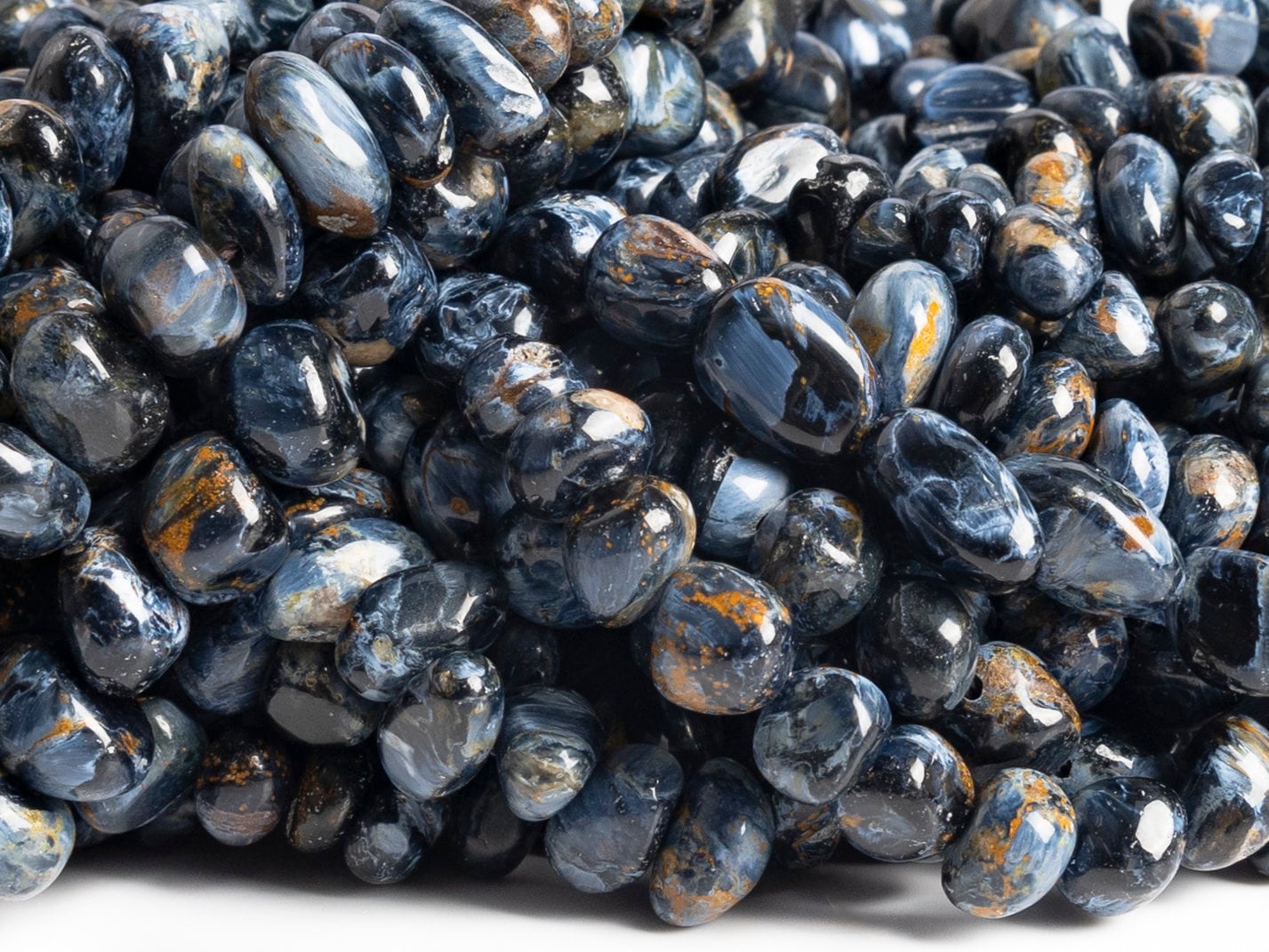 Genuine Natural Blue Brown Pietersite Loose Beads Grade A Pebble Nugget Shape 5-7mm
