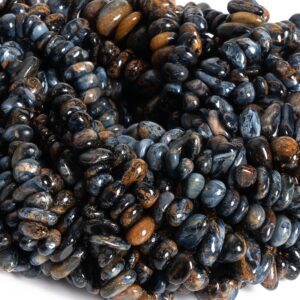 Genuine Natural Pietersite Gemstone Beads 5-7MM 8-10MM Blue Brown Pebble Nugget A Quality Loose Beads
