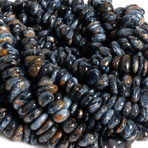 Genuine Natural Pietersite Gemstone Beads 8-10MM 10-12MM Blue Brown Pebble Nugget A Quality Loose Beads