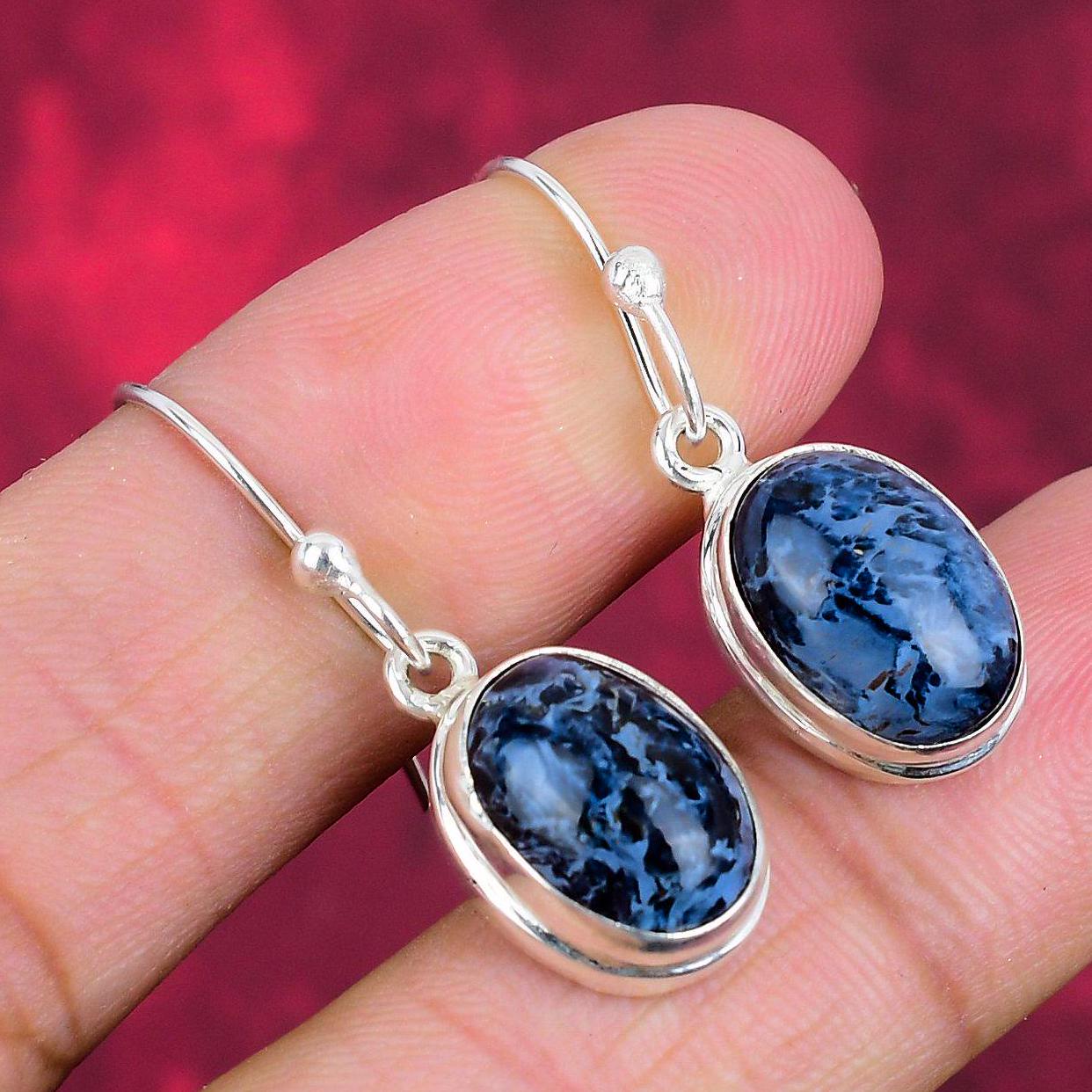 Beautiful Pietersite Earrings, Blue Gemstone Earrings, Handmade Drop & Dangle Earrings, 925 Sterling Silver Jewelry, Party Wear Gift