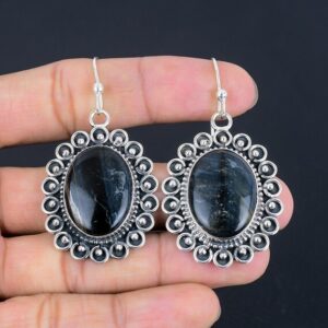 Handmade Pietersite 925 Sterling Silver Earrings: Oval Gemstone Jewelry