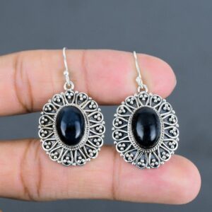 Handmade Pietersite Earrings: Vintage 925 Sterling Silver Drop Jewelry