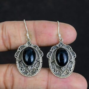 Handmade Pietersite Earrings: Vintage Sterling Silver Dangle Jewelry