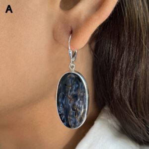 Pietersite Leverback Earring / 925 Sterling Silver / Healing Gemstone / Gifts For Her / Natural Pietersite Jewellery / Statement Earring