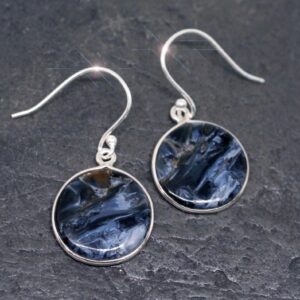 Midnight Silk - Shimmering Blue Pietersite Sterling Silver Earrings Midnight Silk - Shimmering Blue Pietersite Sterling Silver Earrings