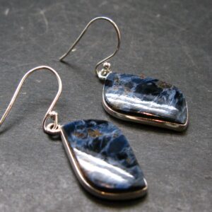 Natural Pietersite Silver Earrings From Namibia - 1.5" - 5.32 Grams
