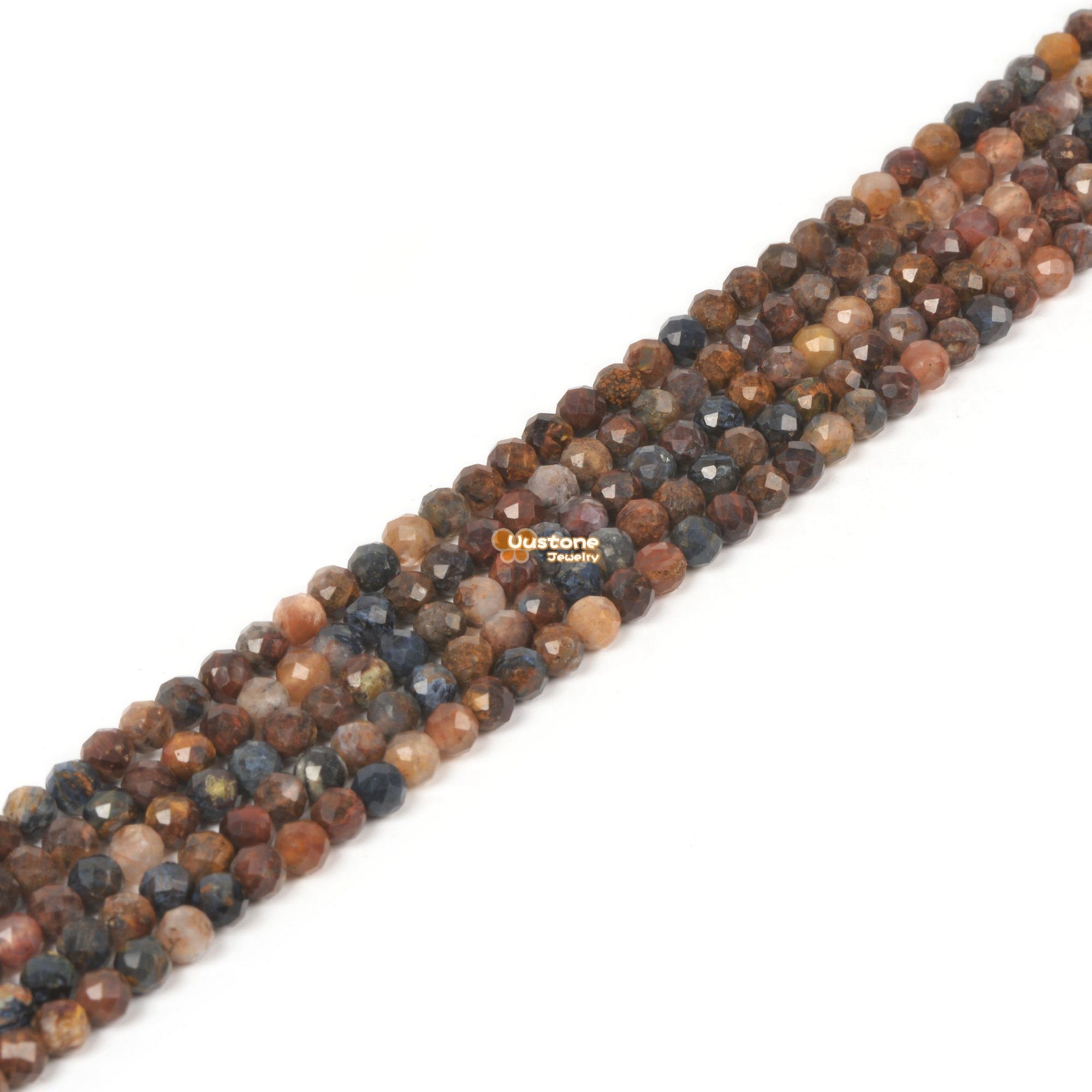 02751 3.7mm To 4.7mm Pietersite Faceted Round Bead Sphere Loose Beads Diy Jewelry Making Strand 15.5-16"