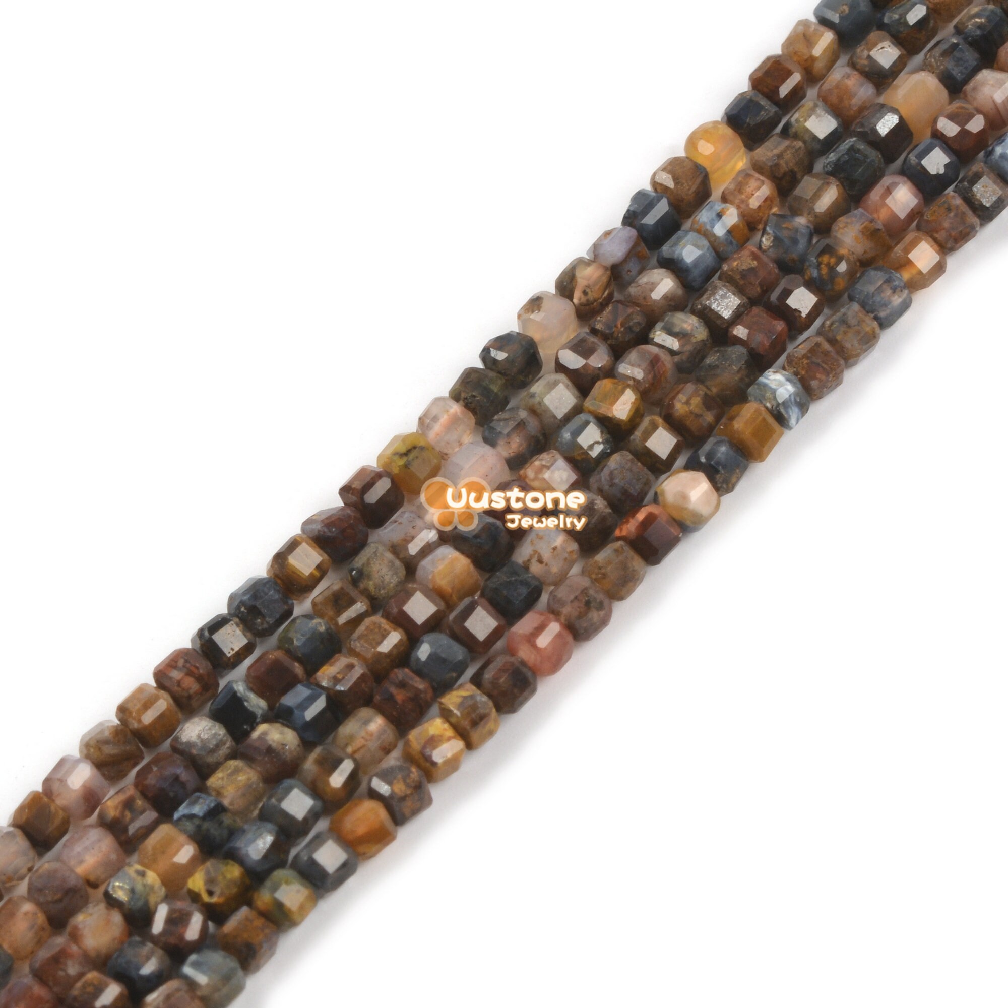 2mm Faceted Pietersite Cube Square Loose Beads Diy Jewelry Making Strand 15.5-16"