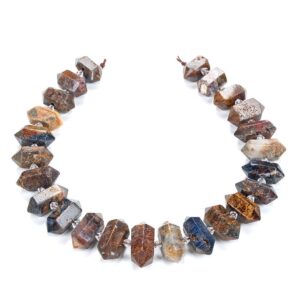 32x13-23x12MM Natural African Pietersite Gemstone Gradated Center Drilled Faceted Points Loose Beads 15.5 inch Full Strand (80016726-S18) 32x13-23x12MM Natural African Pietersite Gemstone Gradated Center Drilled Faceted Points Loose Beads 15.5 inch Full Strand (80016726-S18)