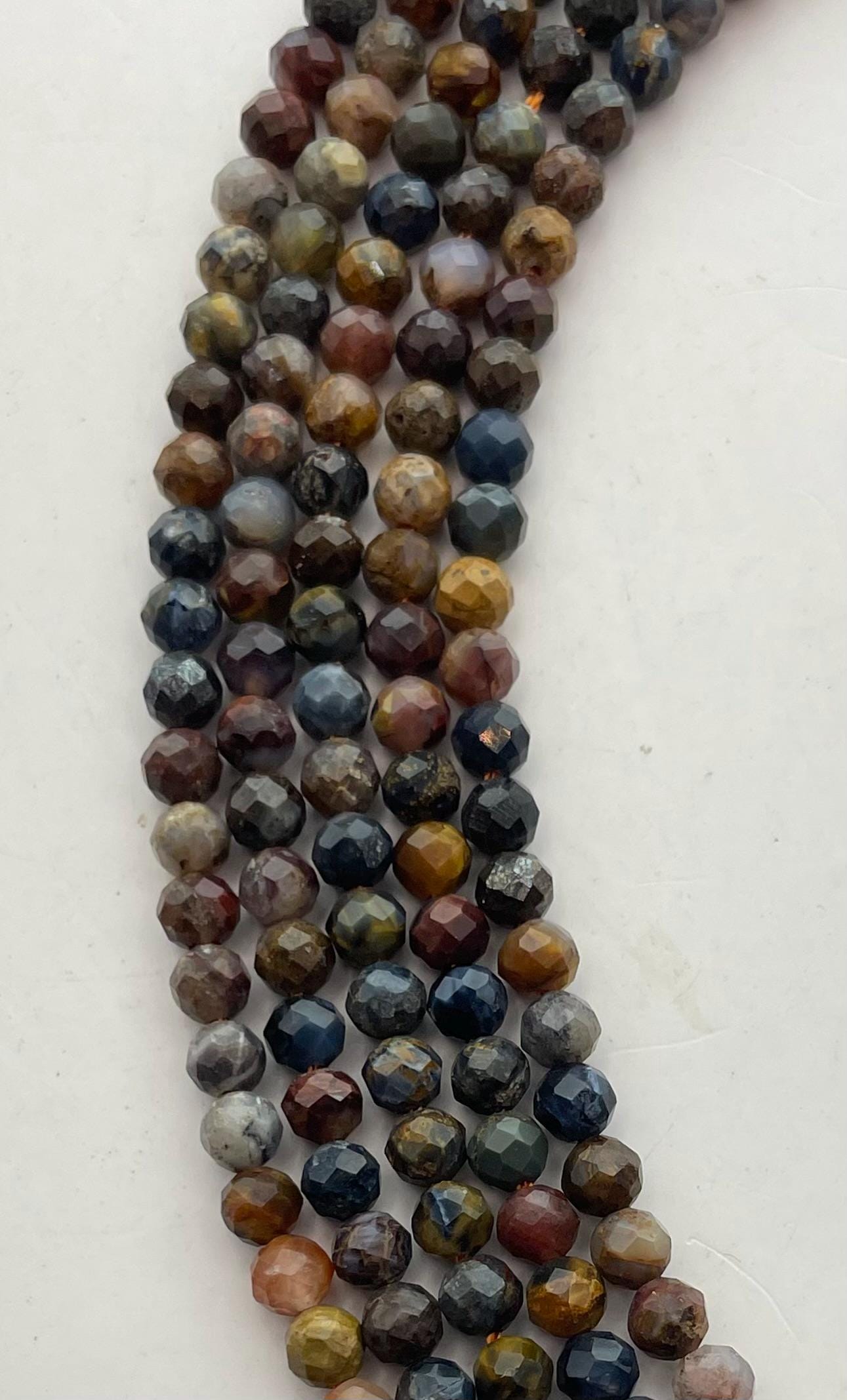 4mm Faceted Pietersite Gemstone Beads.  15" Strand Of Round Beads, About 90 Per Strand.