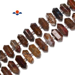 Pietersite Graduated Center Drill Faceted Points Beads Size 13-30mm 15.5'' Str Pietersite Graduated Center Drill Faceted Points Beads Size 13-30mm 15.5'' Str