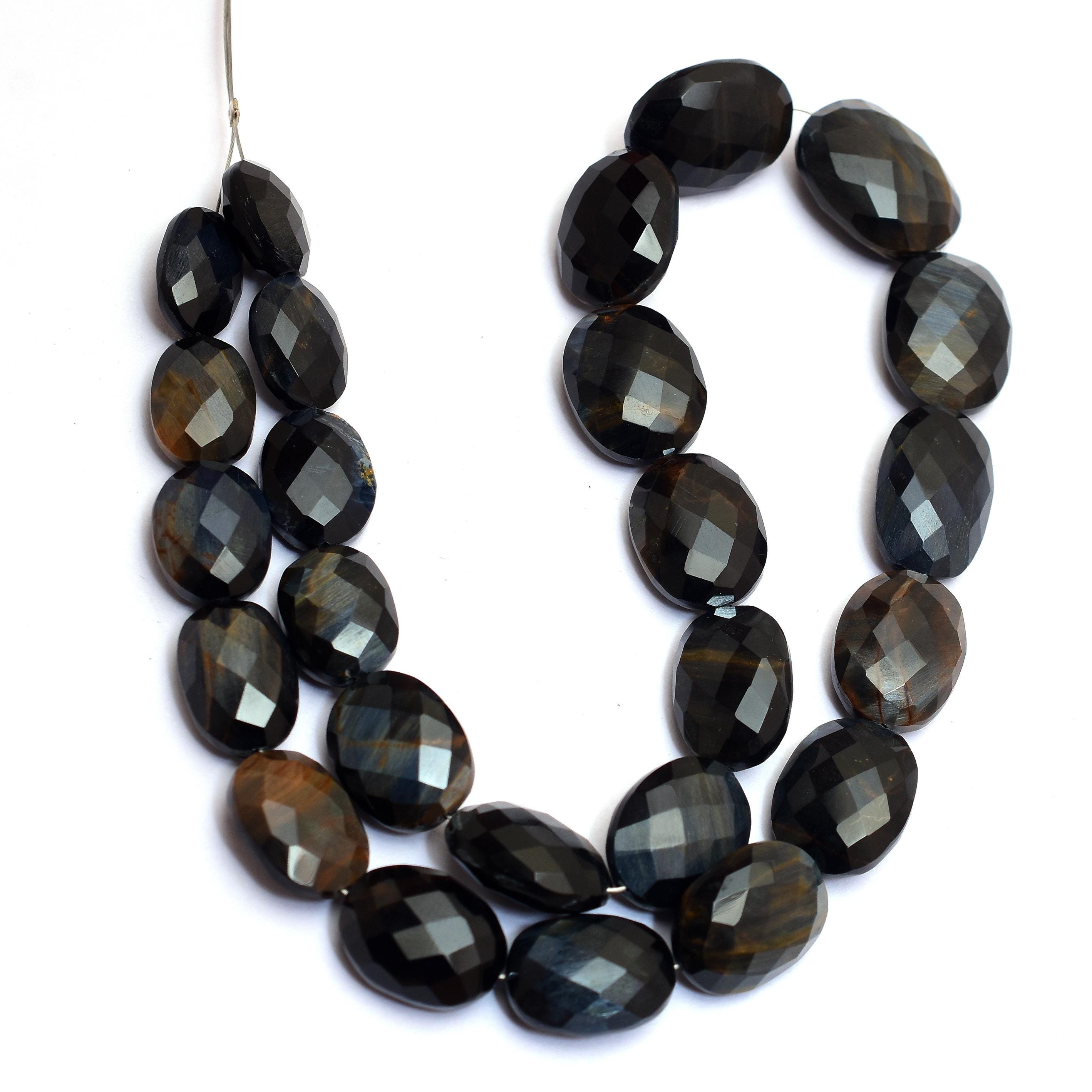 Natural Pietersite 9x12mm-12x16mm Faceted Oval Beads | Pietersite Semi Precious Gemstone Loose Nuggets Briolette Beads | 14inch Strand