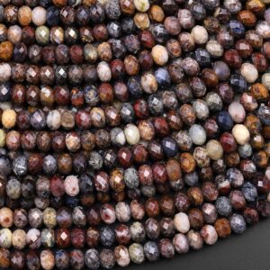 Faceted Natural African Pietersite 4mm Rondelle Beads 15.5" Strand Faceted Natural African Pietersite 4mm Rondelle Beads 15.5" Strand