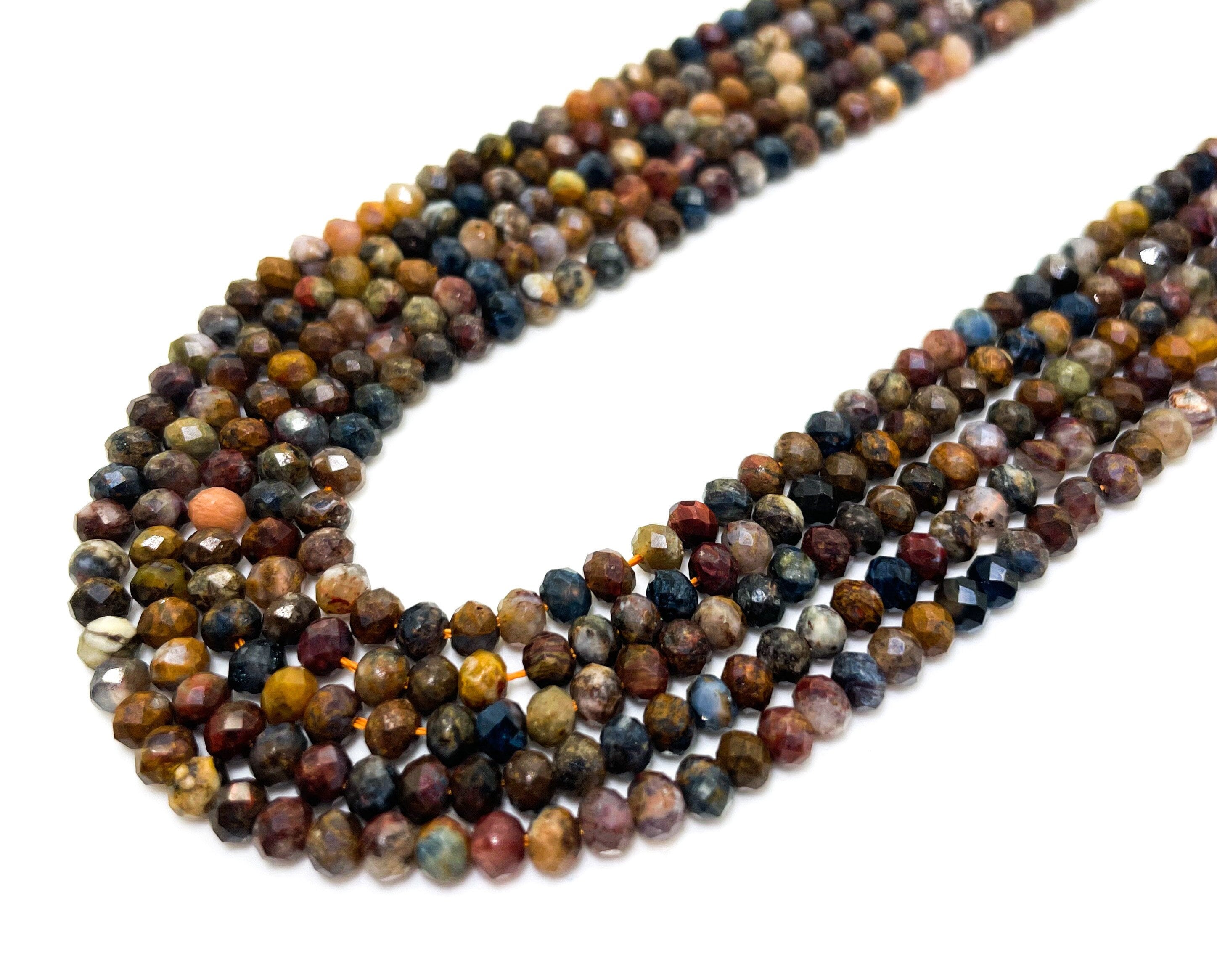 Natural Brown Pietersite Faceted Rondelle 4mm X 6mm Gemstone Beads - Rdf111 Natural Brown Pietersite Faceted Rondelle 4mm X 6mm Gemstone Beads - Rdf111