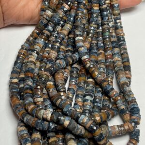 New Trendy Natural Pietersite Faceted Tyre Shape Beads Size- 6.5-7.5mm Length- 16 Inches Gemstone Beads Strand for Making Jewelry New Trendy Natural Pietersite Faceted Tyre Shape Beads Size- 6.5-7.5mm Length- 16 Inches Gemstone Beads Strand for Making Jewelry