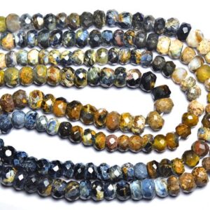 Pietersite Rondelle Bead - 13 Inches - Natural Beautiful Faceted Pietersite Rondelle Strand - Size Is 5.5 Mm #610 Pietersite Rondelle Bead - 13 Inches - Natural Beautiful Faceted Pietersite Rondelle Strand - Size Is 5.5 Mm #610
