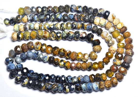 Pietersite Rondelle Bead - 13 Inches - Natural Beautiful Faceted Pietersite Rondelle Strand - Size Is 5.5 Mm #610 Pietersite Rondelle Bead - 13 Inches - Natural Beautiful Faceted Pietersite Rondelle Strand - Size Is 5.5 Mm #610