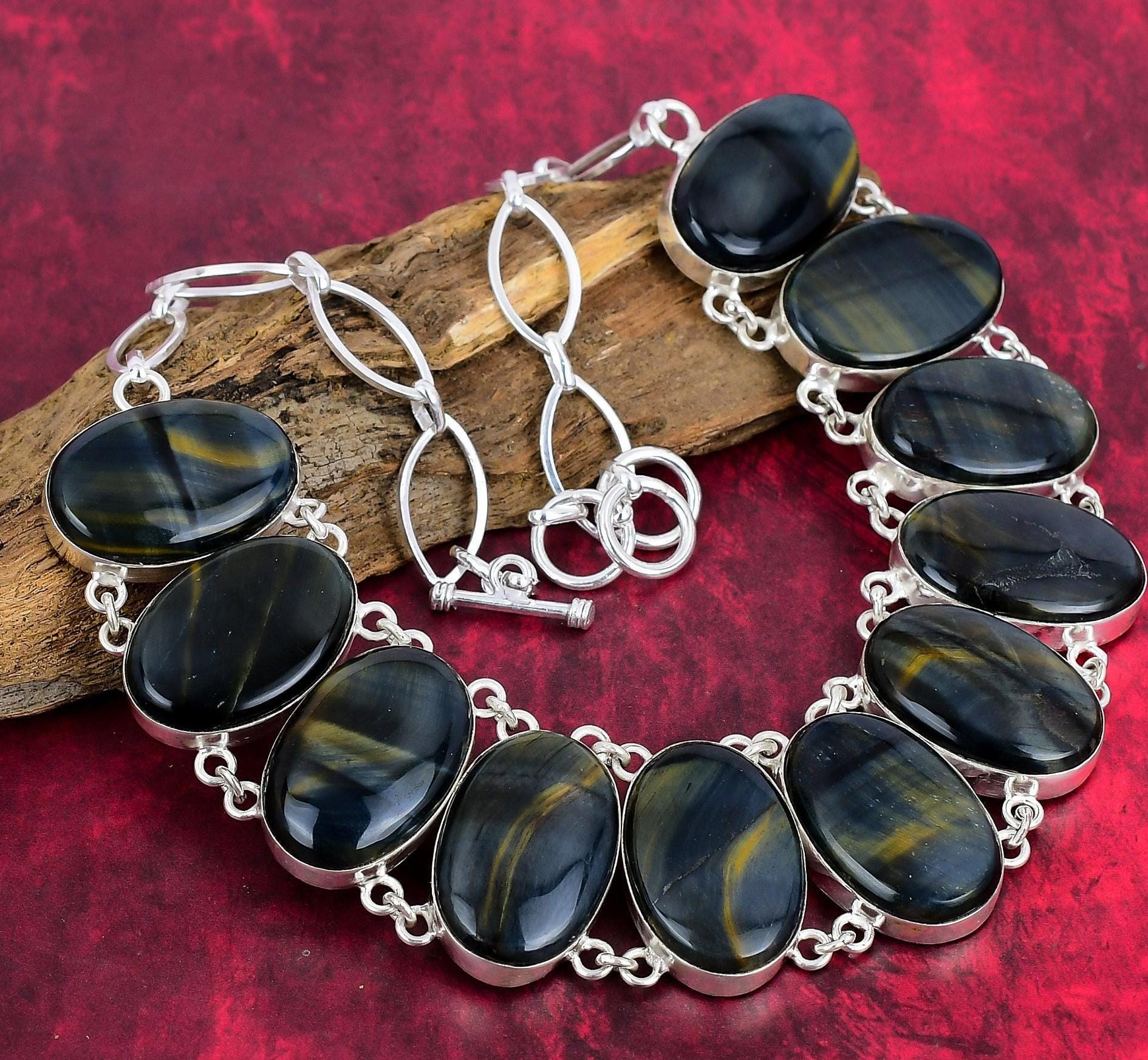 Pietersite Necklace 925 Sterling Silver Jewelry Gemstone Handmade Jewelry Pietersite Healing Jewelry Adjustable Chain Necklace Birthday Gift