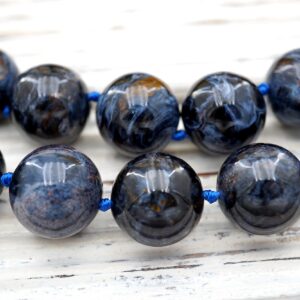 Pietersite Aa Grade 16-16.5mm Round Beads (etb01047) Rare/healing Necklace/vintage Jewelry/gemstone Necklace