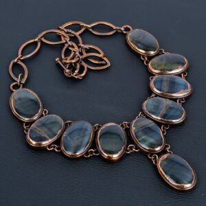 Electroformed Copper Pietersite Necklace - Handmade Gemstone Jewelry Electroformed Copper Pietersite Necklace - Handmade Gemstone Jewelry