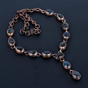 Handmade Pietersite Copper Necklace: Electroformed Gemstone Jewelry Handmade Pietersite Copper Necklace: Electroformed Gemstone Jewelry