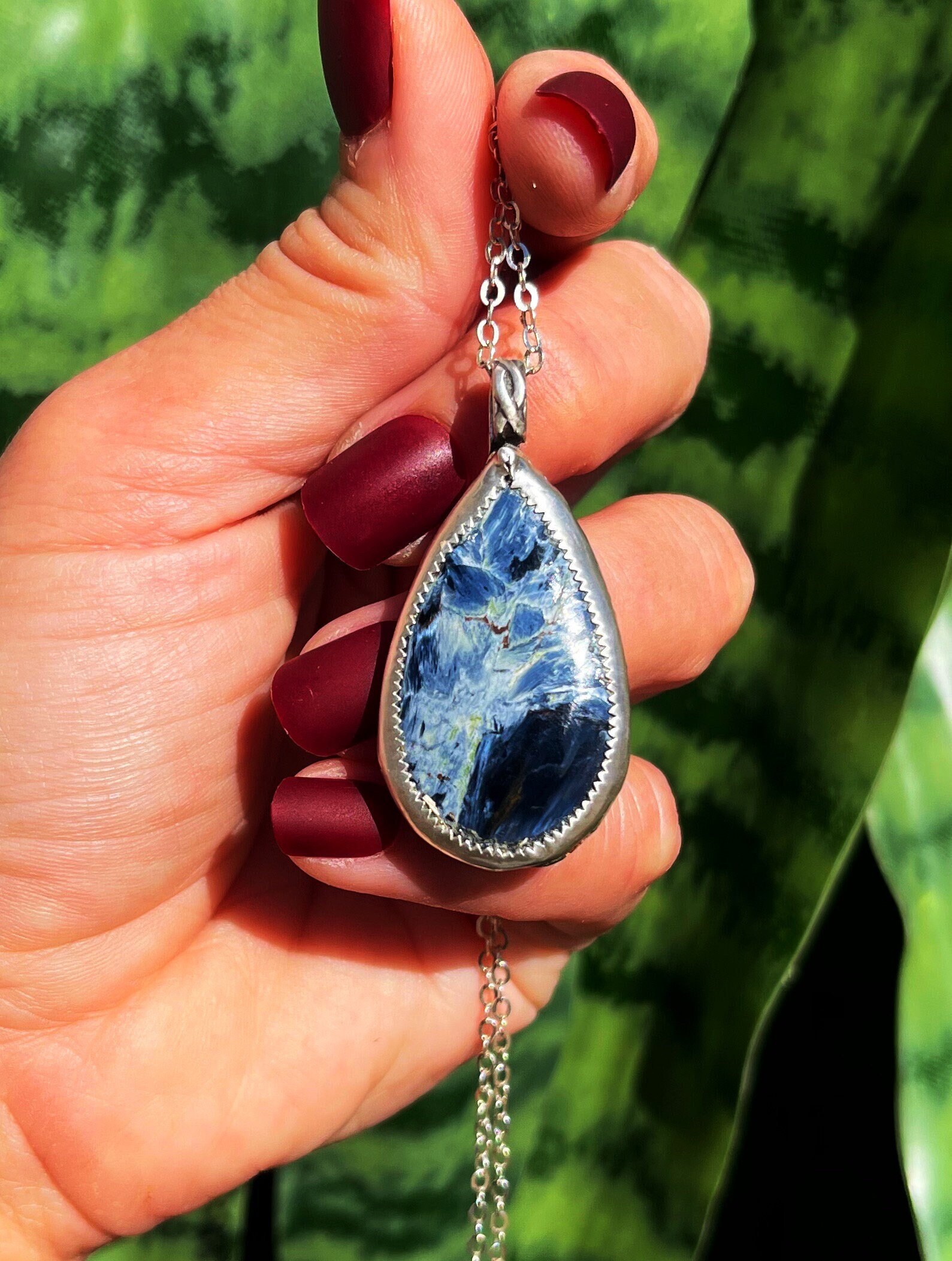 Pietersite Necklace In Sterling Silver - For Releasing Negative Energy And Emotional Turmoil - Pietersite Crystal - Crystal Necklace Pietersite Necklace In Sterling Silver - For Releasing Negative Energy And Emotional Turmoil - Pietersite Crystal - Crystal Necklace