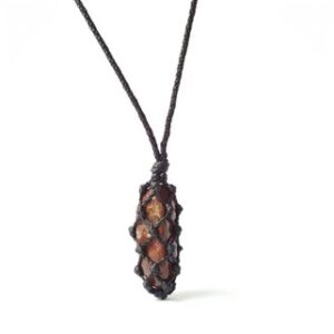 Pietersite Macrame Necklace: Adjustable Cord, Earth Tones Pietersite Macrame Necklace: Adjustable Cord, Earth Tones