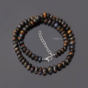 Natural Pietersite Smooth Rondelle Necklace, 7-10mm Pietersite Blue Gemstone Necklace, Pietersite Beaded Jewelry, 13" to 36" Inch Necklace Natural Pietersite Smooth Rondelle Necklace, 7-10mm Pietersite Blue Gemstone Necklace, Pietersite Beaded Jewelry, 13" to 36" Inch Necklace