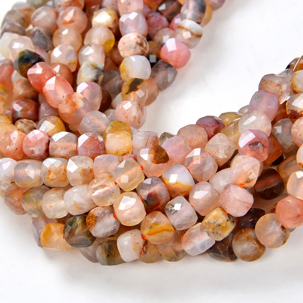 4mm Pietersite Gemstone Genuine Grade A Micro Faceted Square Cube Beads 15 Inch Full Strand (80007849-p7)