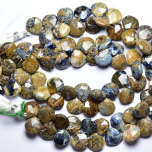 8 inches - Natural Beautiful Faceted Pietersite Heart Briolettes - Size is 9-10 mm #1907 8 inches - Natural Beautiful Faceted Pietersite Heart Briolettes - Size is 9-10 mm #1907