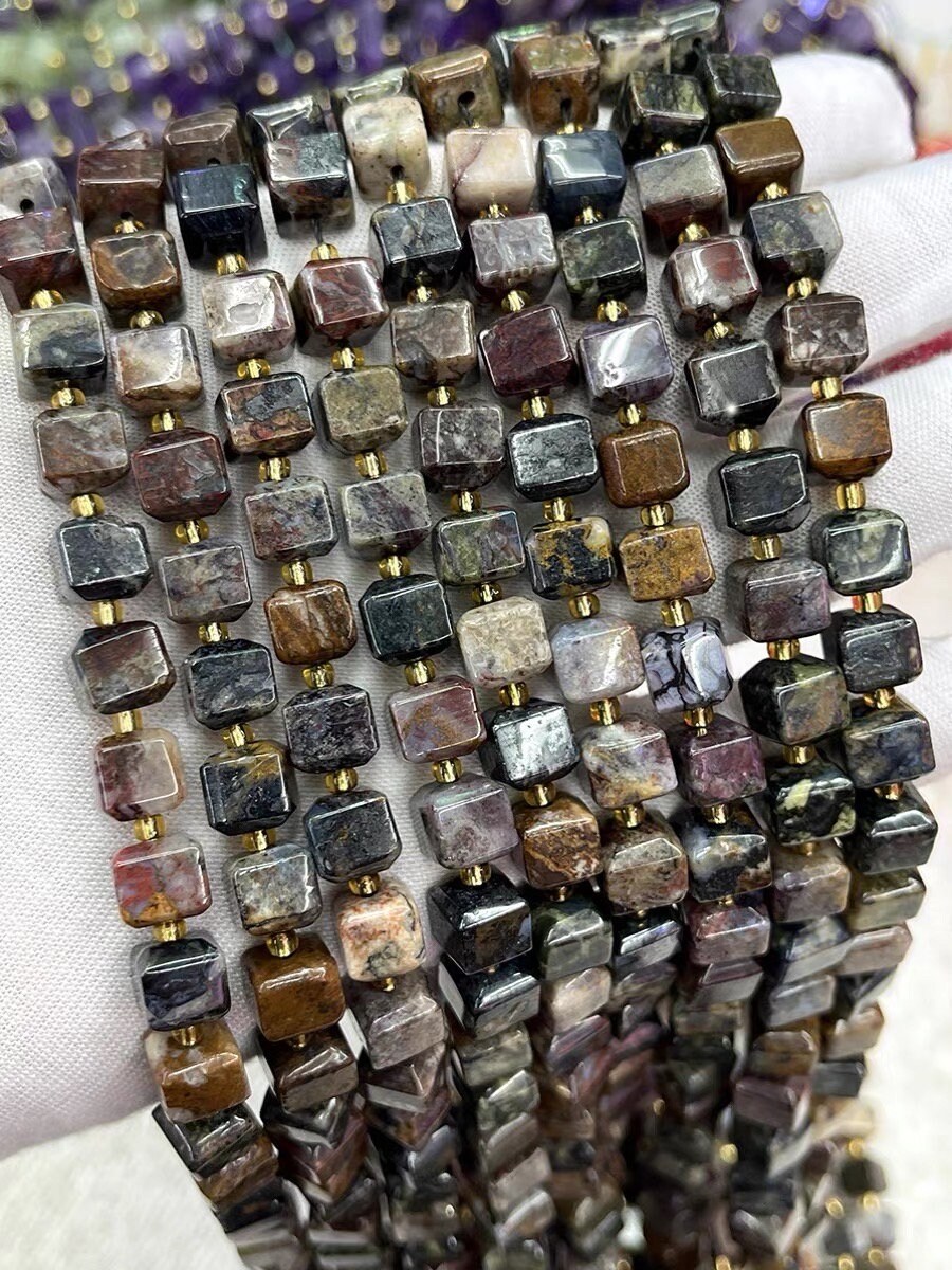 8mm Natural Pietersite Square Shape Beads,pietersite Gemstone Beads Bulk Supply,15 Inches One Strand