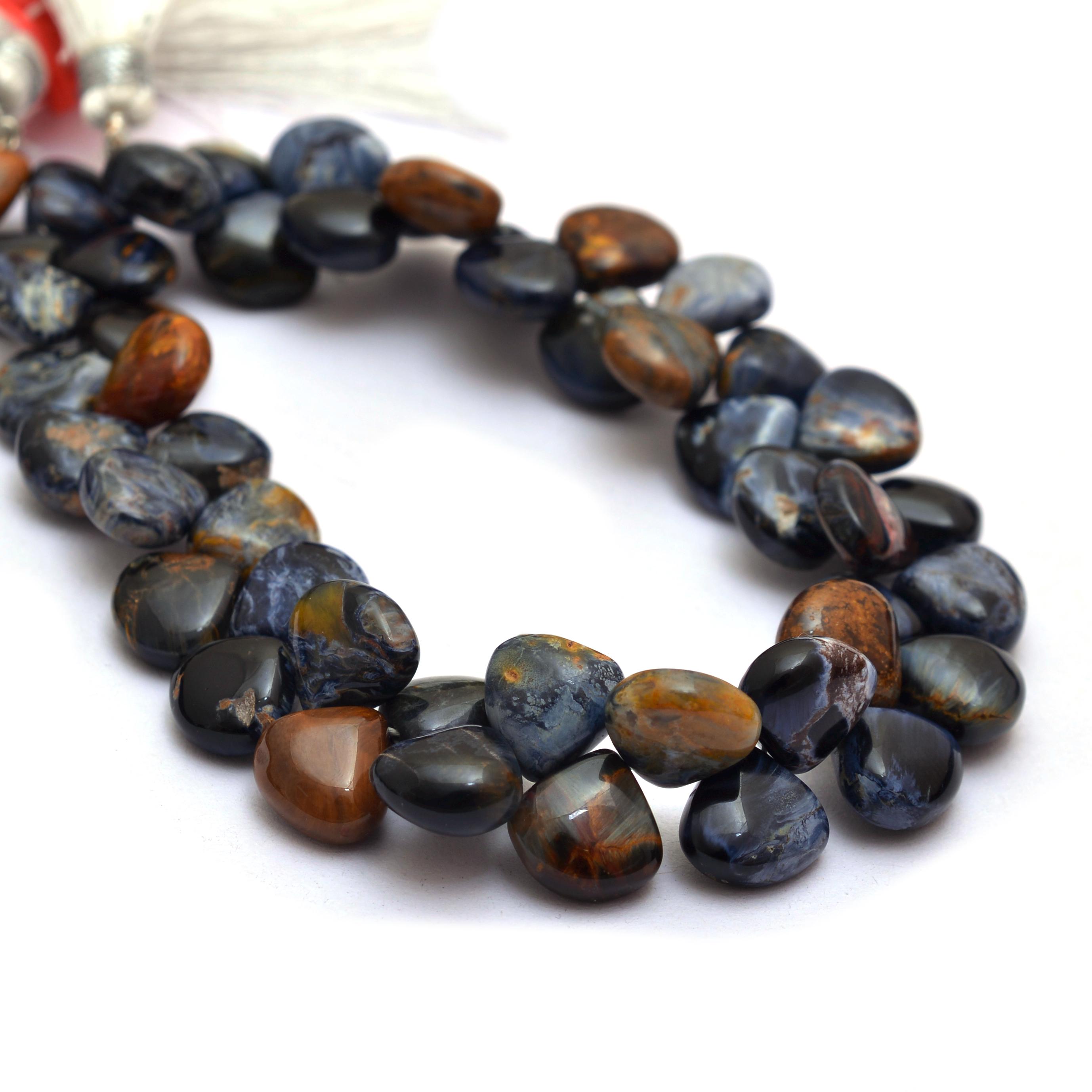 Aaa+ Pietersite Gemstone 10mm Smooth Heart Loose Beads | 8inch Strand | Natural Pietersite Semi Precious Gemstone Briolettes For Jewelry