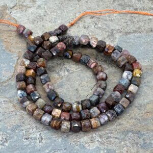 Pietersite Cube Beads, 4mm, 15.5 Inch Strand Pietersite Cube Beads, 4mm, 15.5 Inch Strand